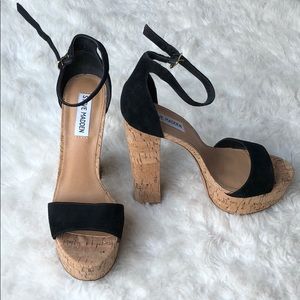 Size 8 Steve Madden black wedged heels